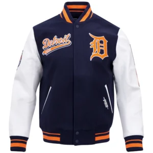 Detroit Tigers Mashup Team Players Wool & Leather Varsity Jacket