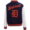 Alternative view of Women's Detroit Tigers Classic Pro Standard Wool & Leather Varsity Jacket Navy & White