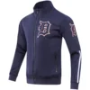 Detroit Tigers Neutral Full-Zip Navy Polyester Varsity Jacket - Image 3