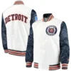 Detroit Tigers Starter The Legend Ribbed Knitted Full-Snap Satin Varsity Jacket - Image 3