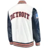 Detroit Tigers Starter The Legend Ribbed Knitted Full-Snap Satin Varsity Jacket - Image 2