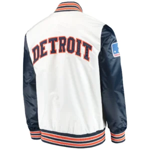 Alternative view of Detroit Tigers Starter The Legend Ribbed Knitted Full-Snap Satin Varsity Jacket