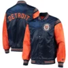 Detroit Tigers Starter Navy & Orange The Enforcer Full-Snap Satin Varsity Jacket - Image 3