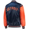 Detroit Tigers Starter Navy & Orange The Enforcer Full-Snap Satin Varsity Jacket - Image 2