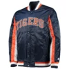 Detroit Tigers Starter Navy The Ace Full-Snap Satin Varsity Jacket