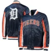 Detroit Tigers Starter Navy The Ace Full-Snap Satin Varsity Jacket - Image 4