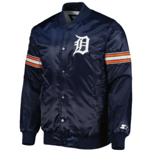 Detroit Tigers The Power Forward Full-Snap Satin Varsity Jacket