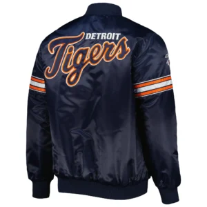 Alternative view of Detroit Tigers The Power Forward Full-Snap Satin Varsity Jacket