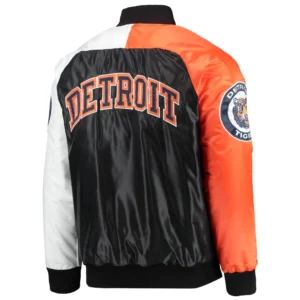 Alternative view of Detroit Tigers Reliever Full-Snap Satin Varsity Jacket