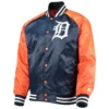 Detroit Tigers Starter The Lead Off Hitter Full-Snap Satin Varsity Jacket