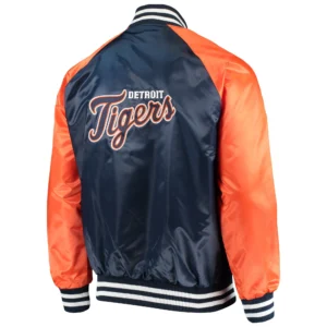 Alternative view of Detroit Tigers Starter The Lead Off Hitter Full-Snap Satin Varsity Jacket