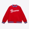 Atlanta Braves Lightweight Raglan Red Satin Varsity Jacket