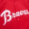 Atlanta Braves Lightweight Raglan Red Satin Varsity Jacket - Image 3
