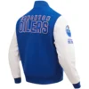 Men's Edmonton Oilers Classic Royal & White Varsity Jacket - Image 2