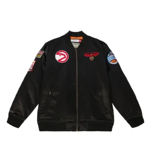 Team Legacy Flight Satin Bomber Jacket Atlanta Hawks