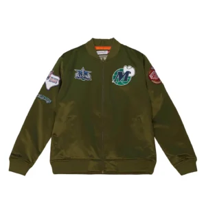Flight Satin Team Legacy Bomber Jacket Dallas Mavericks