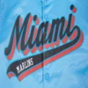 Miami Marlins Baseball Team Players Satin Varsity Jacket Sky Blue - Image 5