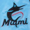 Miami Marlins Baseball Team Players Satin Varsity Jacket Sky Blue - Image 4