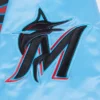 Miami Marlins Baseball Team Players Satin Varsity Jacket Sky Blue - Image 3