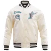 Florida Marlins Retro Classic Rib Satin Varsity Jacket