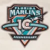 Florida Marlins Retro Classic Rib Satin Varsity Jacket - Image 3