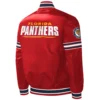 Alternative view of Florida Panthers Slider Full-Snap Satin Varsity Red Jacket