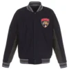 Florida Panthers Poly-Twill Accent Wool Varsity Jacket Navy & Charcoal