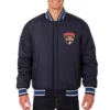 Florida Panthers Reversible Classic Rib Knitted Full Wool One Color Varsity Jacket - Image 2