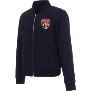 Florida Panthers Reversible Full-Zip Navy Full Wool One Color Varsity Jacket