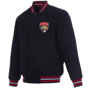 Florida Panthers Reversible Navy Full Wool One Color Varsity Jacket