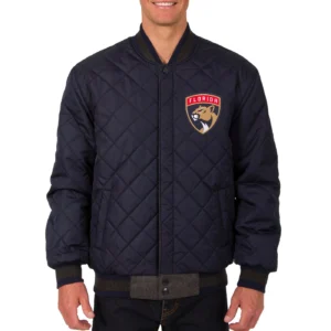 Alternative view of Florida Panthers Wool & Leather Reversible Varsity Jacket Embroidered Logo