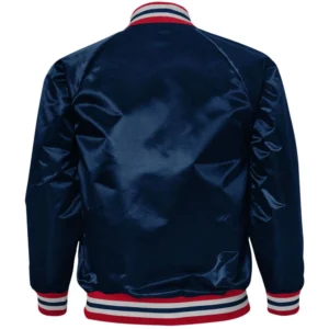 Alternative view of Florida Panthers Ace Defender Full-Snap Satin Varsity Navy Jacket