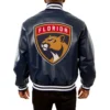 Alternative view of Florida Panthers  Full Leather Black Varsity Jacket