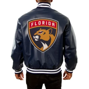 Alternative view of Florida Panthers  Full Leather Black Varsity Jacket