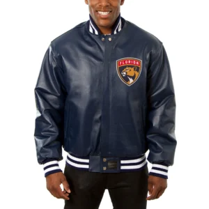 Florida Panthers  Full Leather Black Varsity Jacket