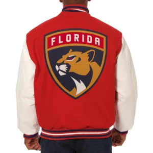 Alternative view of Florida Panthers Two Tone Wool & Leather Varsity Jacket