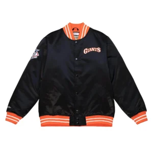 San Francisco Giants Cooperstown Heavyweight Satin Black Jacket