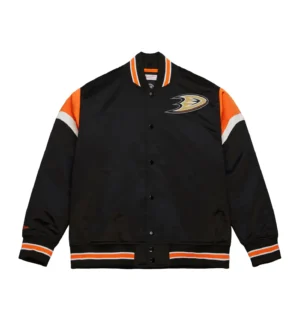 Anaheim Ducks Cooperstown Heavyweight Black Full-Snap Jacket