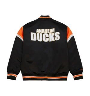 Alternative view of Anaheim Ducks Cooperstown Heavyweight Satin Varsity Jacket