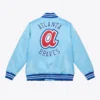 Atlanta Braves Cooperstown Heavyweight full-Snap Satin Varsity Sky Blue Jacket - Image 2