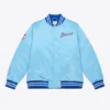 Atlanta Braves Cooperstown Heavyweight full-Snap Satin Varsity Sky Blue Jacket
