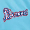 Atlanta Braves Cooperstown Heavyweight full-Snap Satin Varsity Sky Blue Jacket - Image 4