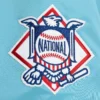 Atlanta Braves Cooperstown Heavyweight full-Snap Satin Varsity Sky Blue Jacket - Image 3