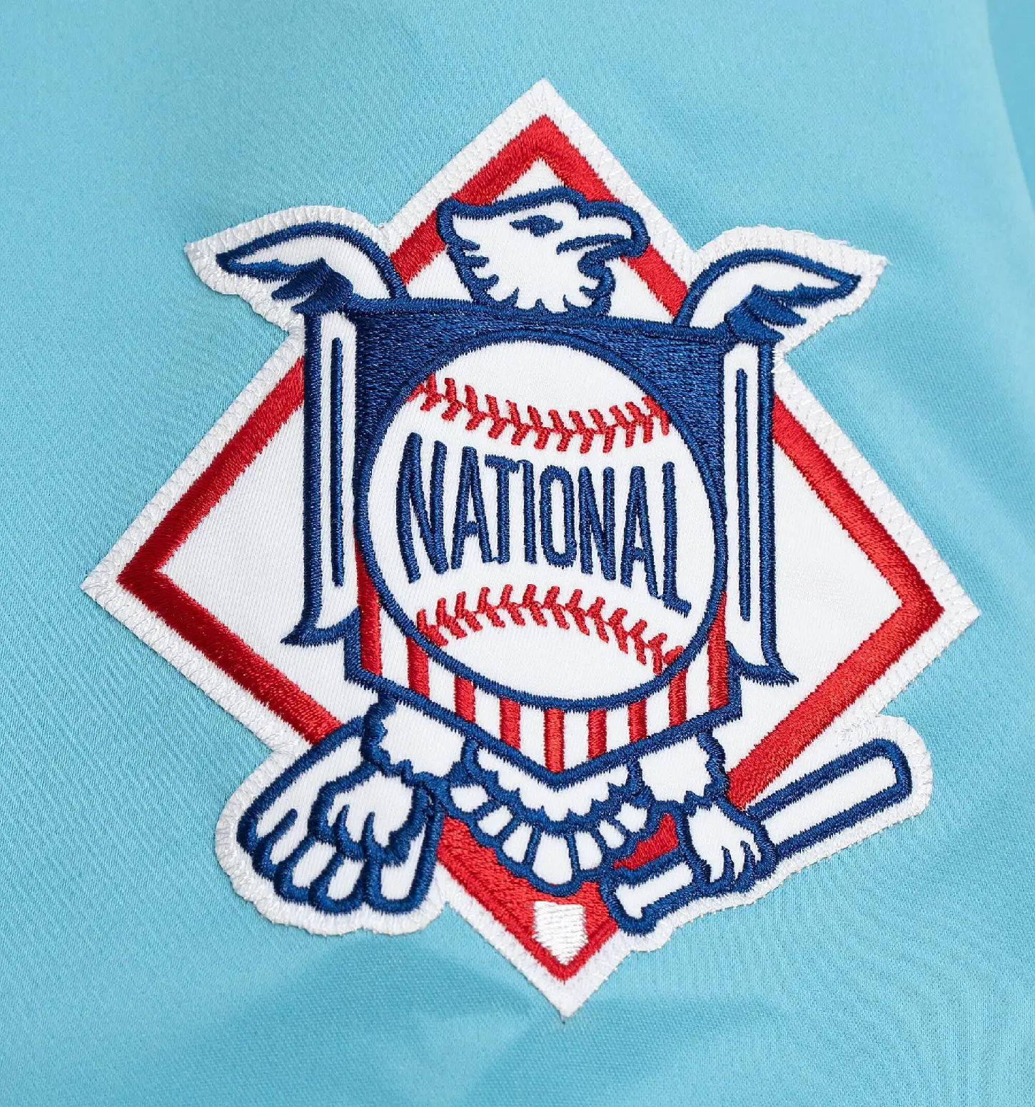 Atlanta Braves Cooperstown Heavyweight full-Snap Satin Varsity Sky Blue Jacket - Image 3
