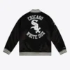 Chicago White Sox Lightweight Raglan Black Satin Varsity Jacket - Image 2