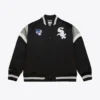 Chicago White Sox Cooperstown Heavyweight Black & Gray Satin Varsity Jacket