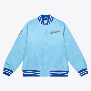 Milwaukee Brewers Cooperstown Heavyweight Full-Snap Satin Varsity Jacket