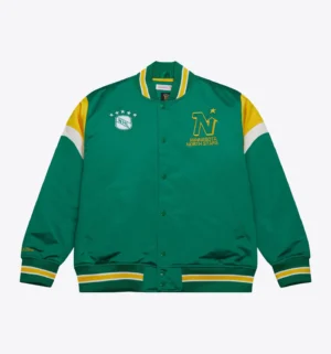 Minnesota North Stars Cooperstown Heavyweight Green Full-Snap Jacket