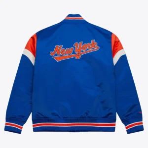 Alternative view of New York Mets Cooperstown Heavyweight Full-Snap Satin Varsity Jacket