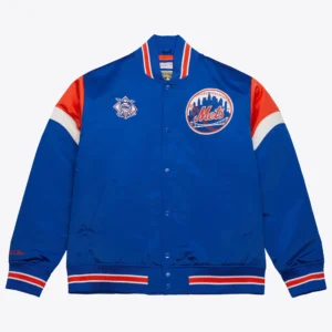New York Mets Cooperstown Heavyweight Full-Snap Satin Varsity Jacket
